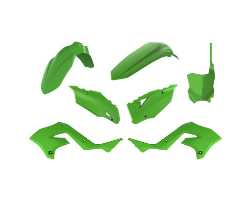Пластиковий комплект polisport kawasaki kx 125/250 '03-'08 (рестайлінг на kxf 450 '22) зелений oem