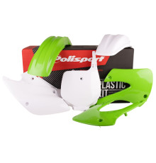 Пластиковий комплект polisport kawasaki kx 85/100/112 '01-'13 передня панель в комплекті (8661700007) зелений білий oem