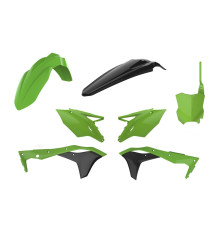 Комплект пластику polisport для kawasaki kxf 250 '17-'20 в комплекті передня панель (8665900001) зелений чорний колір
