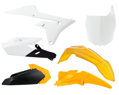 Racetech (rtech) пластиковий набір YAMAHA yzf 250 (14-18) yzf 450 (14-17) колір білий чорний жовтий лімітована серія (з табличкою) (ya318e101) - а