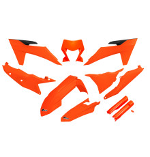 UFO 2024/11 повний пластиковий комплект з кришками телескопів ktm exc 150 / 250 / 300 tbi '24-'25, exc-f 250 / 350 / 450 / 500 '24-'25 fluo orange