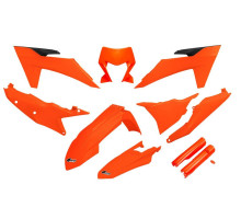 UFO 2024/11 повний пластиковий комплект з кришками телескопів ktm exc 150 / 250 / 300 tbi '24-'25, exc-f 250 / 350 / 450 / 500 '24-'25 fluo orange