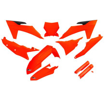UFO 2024/11 повний пластиковий комплект з кришками телескопів ktm sx 125 / 250 / 300 tbi '23-'24, sx-f 250 / 350 / 450 '23-'24 fluo orange