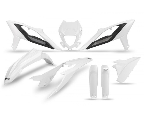 Повний пластиковий комплект UFO з кришками амортизаторів beta rr 125 / 250 / 300 / 350 / 400 / 450 '23-'24 білий