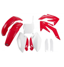 Повний комплект UFO з чохлами для телескопів HONDA crf 250r '04-'05 колір oem (червоний/білий) (ho104e999) (ho104e999)