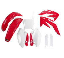 Повний комплект UFO з чохлами для телескопів HONDA crf 250r '04-'05 колір oem (червоний/білий) (ho104e999) (ho104e999)