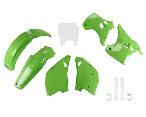 UFO повний комплект з чохлами для телескопів kawasaki kx 125 / 250 '92 колір oem (зелений/білий) (ka195e999) (ka195e999)