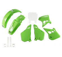Повний комплект UFO з чохлами для телескопів kawasaki kx 125 '90-'91, колір oem (зелений/білий) (ka196e999) (kawasaki kx 125 '90-'91)