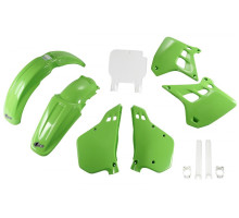 UFO повний комплект з чохлами для телескопів kawasaki kx 250 '90-'91, oem (зелений/білий) (ka188e999) (ka188e999)