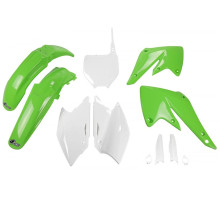 UFO повний комплект з чохлами для телескопів kawasaki kxf 250 '04-'05 колір oem (зелений/білий) (ka203e999) (kawasaki kxf 250 '04-'05) (ka203e999)