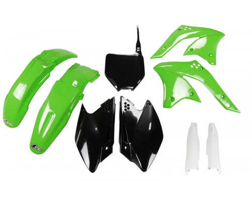Повний комплект UFO з чохлами для телескопів kawasaki kxf 250 '08 колір oem (зелений/чорний) (ka210e999) (kawasaki kxf 250 '08) (ka210e999)