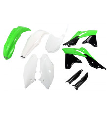UFO повний комплект з чохлами для телескопів kawasaki kxf 250 '13-'16 колір oem '14-'15 (зелений/білий/чорний) (ka221e999)