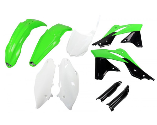 UFO повний комплект з чохлами для телескопів kawasaki kxf 250 '13-'16 колір oem'16 (зелений/білий/чорний)(ka221e999a)