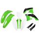 Пластиковий комплект UFO full kit з чохлами для телескопів kawasaki kxf 450 '09-'11 колір oem '10-'11 (зелений/білий/чорний) (ka216e999)