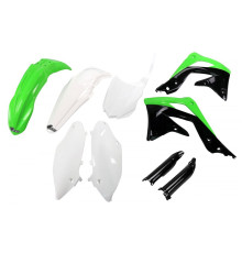 Повний комплект UFO з чохлами для телескопів kawasaki kxf 450 '13-'15 колір oem (зелений/білий/чорний) (ka220e999) (kawasaki kxf 450 '13-'15) (ka220e999)