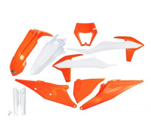 UFO повний комплект з кришками телескопів ktm exc 125 '20-'21, exc 250 / 300 tpi '20-'23, exc-f 250 / 350 / 450 / 500 '20-'23 з кришкою лампи кольору oem '23 (білий/помаранчевий)