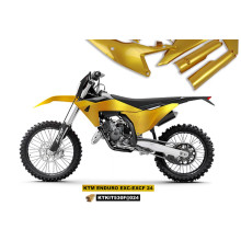 UFO повний комплект з кришками для телескопів ktm exc 150 / 250 / 300 tbi '24-'25, exc-f 250 / 350 / 450 / 500 '24-'25 золотого кольору