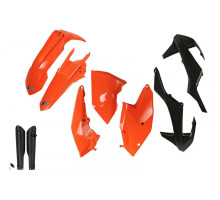 Пластиковий комплект UFO full kit з чохлами для телескопів ktm exc/exc-f tpi '17-'19, колір oem '17 та '19 oem (помаранчевий/чорний) (kt518e999)