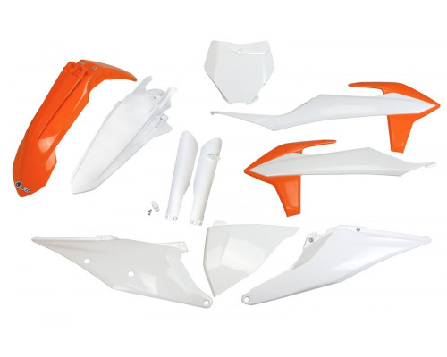 UFO повний комплект чохлів для телескопів ktm sx 125/150/250 '19-'22, sxf (sx-f) 250/350/450 '19-'22 колір oem (помаранчевий/білий) (kt522e999) (kt522e999)
