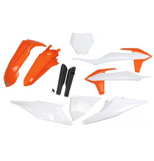 UFO повний комплект з чохлами для телескопів ktm sx 125/150/250 '19-'22, sxf (sx-f) 250/350/450 '19-'22 колір oem '21 (білий/помаранчевий)