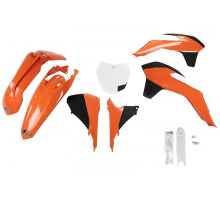 Повний пластиковий комплект UFO з чохлами для телескопів ktm sx/sxf '13-'15, sx 250 '16, колір oem '13-'14 (помаранчевий/чорний/білий) (kt515e999) (kt515e999)