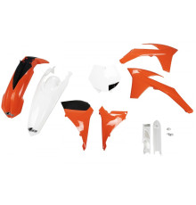 Повний пластиковий комплект UFO з чохлами для телескопів ktm sxf '11-'12, sx '12 колір oem (помаранчевий/білий) (kt510e999) (kt510e999)