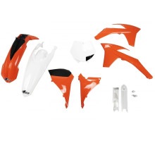 Повний пластиковий комплект UFO з чохлами для телескопів ktm sxf '11-'12, sx '12 колір oem (помаранчевий/білий) (kt510e999) (kt510e999)