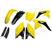 Повний пластиковий комплект UFO з чохлами для телескопів suzuki rmz 250 '10-'18 колір oem '14-'16 (жовтий/чорний) (su416e999) (su416e999)