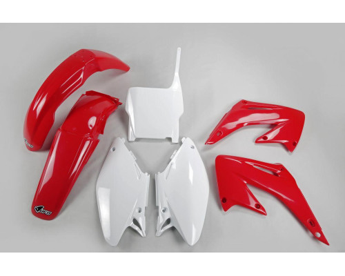 Пластиковий комплект UFO HONDA cr 125/250 '04-'07, колір oem (червоний/білий)