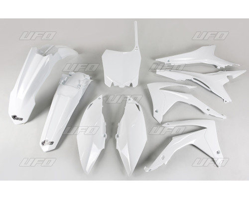 Пластиковий комплект UFO HONDA crf 250r 14-17, crf 450r 13-16 з кришками повітряних фільтрів, колір білий (ho121e041)