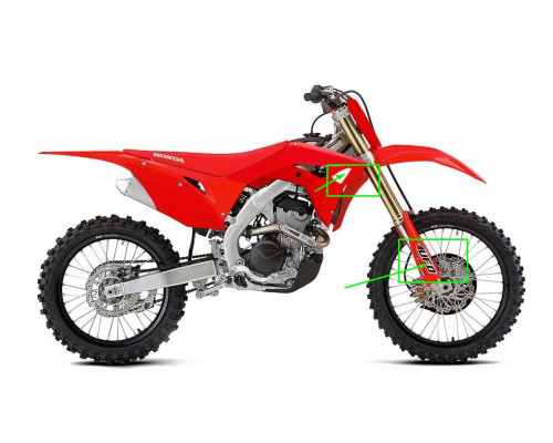 Пластиковий набір для UFO HONDA crf 250r '18-'21, crf 450r '17-'20 червоний (чохли для телескопів та наклейки в комплекті)