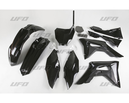 Пластиковий комплект UFO HONDA crf 250r '18-'21, crf 450r '17-'20 з кришками повітряних фільтрів, колір чорний (ho123e001)
