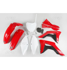 Пластиковий комплект UFO HONDA crf 250r '18-'21, crf 450r '17-'20 з кришками повітряних фільтрів, колір oem (червоний/білий) (ho123e999)