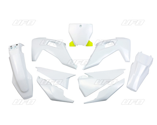 Пластиковий набір UFO husqvarna tc 125/250 '19-'22, fc 250/350/450 '19-'22 колір oem (білий) (hu622e999) (hu622e999)