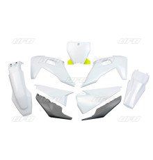 Пластиковий набір UFO husqvarna tc 125/250 '19-'22, fc 250/350/450 '19-'22 колір oem '20 (білий/графіт) (hu622e999x) (hu622e999x)