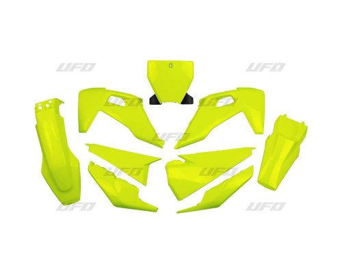 Пластиковий набір UFO husqvarna tc 125/250 '19-'22, fc 250/350/450 '19-'22 fluo жовтий (hu622dflu)