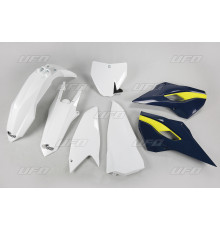 Пластиковий набір UFO husqvarna tc 250 '16, колір oem (білий/синій) (hu617e999) (hu617e999)