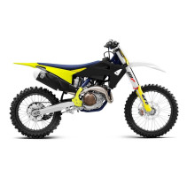 Пластиковий набір  UFO husqvarna tc/fc '19-21 чорний/жовтий/білий (чохли для телескопів, накладки на раму та наклейки в комплекті)
