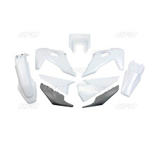 Пластиковий комплект UFO husqvarna te 150 / 250 / 300 '20-'23, fe 250 / 350 / 450 / 501 '20-'23 з кришкою лампи oem (білий/графіт) (hu623e999) (hu623e999) (husqvarna te 150 / 250 / 300 '20-'23, fe 250 / 350 / 450 / 501 '20-'23)