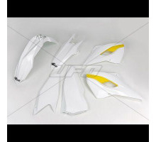 Пластиковий набір UFO husqvarna te/fe 125/250/300/350/450 '15-'16 колір oem '15 (білий/жовтий) (hu615e999) (hu615e999)