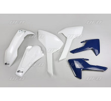 Комплект пластиковий UFO husqvarna te/tx 125/250/300 '17-19, fe 250/350/450/501 '17-19 колір oem (білий, кришки радіатора сині) (hu618e999) (hu618e999)