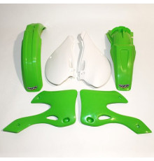 Комплект пластикових  UFO kawasaki kx 125 / 250 '99-'02 колір oem (зелений/білий) (ka200e999) (ka200e999)
