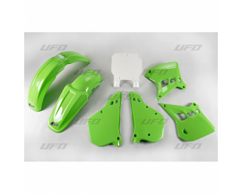 Комплект пластиковий UFO kawasaki kx 125 '90-'91, колір oem (зелений/білий) (ka196e999) (kawasaki kx 125 '90-'91), колір oem (зелений/білий) (ka196e999)