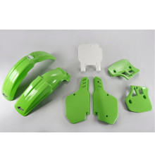 Комплект пластикових  UFO kawasaki kx 250 '89, kx 500 '89-'92 колір oem (зелений/білий) (ka189e999) (ka189e999)