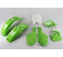 Комплект пластикових  UFO kawasaki kx 250 '89, kx 500 '89-'92 колір oem (зелений/білий) (ka189e999) (ka189e999)