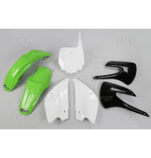 Комплект пластикових обвісів kawasaki kx 85 '01-'13 колір oem '10 (зелений/білий/чорний) (ka214ke999) (ka214ke999)