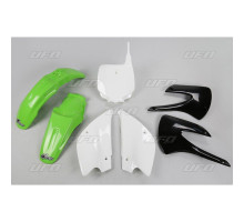 Комплект пластикових обвісів kawasaki kx 85 '01-'13 колір oem '10 (зелений/білий/чорний) (ka214ke999) (ka214ke999)