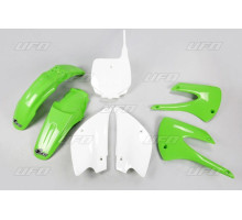Комплект пластикових  UFO kawasaki kx 85 '01-'13 рестайлінг колір oem (зелений/білий) (ka207ke999) (ka207ke999)
