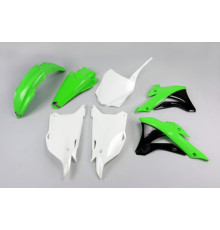 Комплект пластикових обвісів kawasaki kx 85 '14-'21 колір oem '16-'19 (зелений/білий/чорний) (ka222e999a) (ka222e999a)