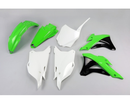 Комплект пластикових обвісів kawasaki kx 85 '14-'21 колір oem '16-'19 (зелений/білий/чорний) (ka222e999a) (ka222e999a)